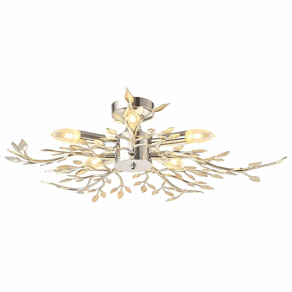 Deckenleuchte, chrom, Bl&auml;tter, D 71 cm - Bild 1