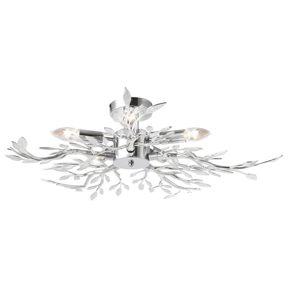 Deckenleuchte, chrom, Blätter, D 71 cm | 04059157352216