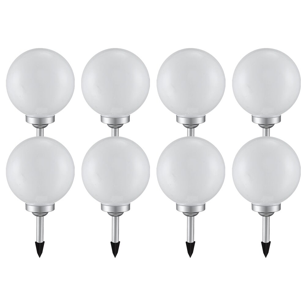 8x LED Solarleuchte, Kugel wei&szlig;, DM 20 cm, H 62 cm - Bild 1