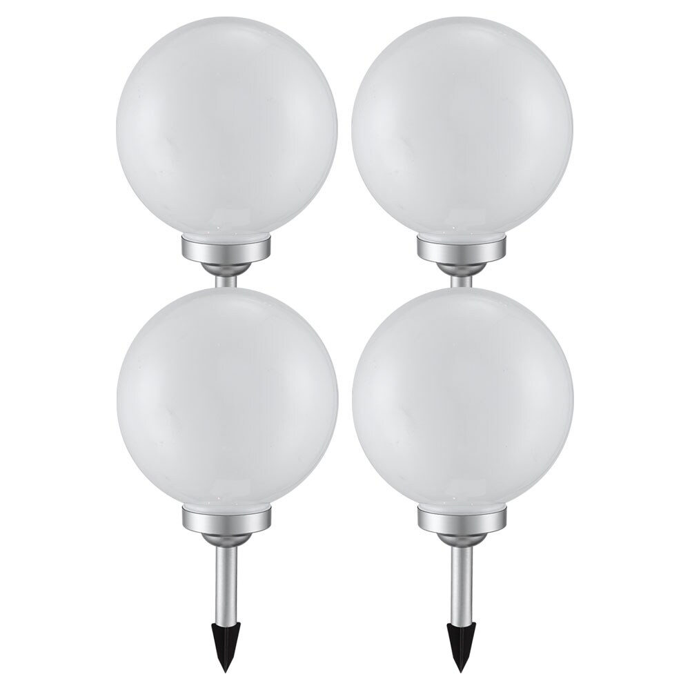 4er Set LED Solarleuchte, Kugel wei&szlig;, H 65 cm - Bild 1