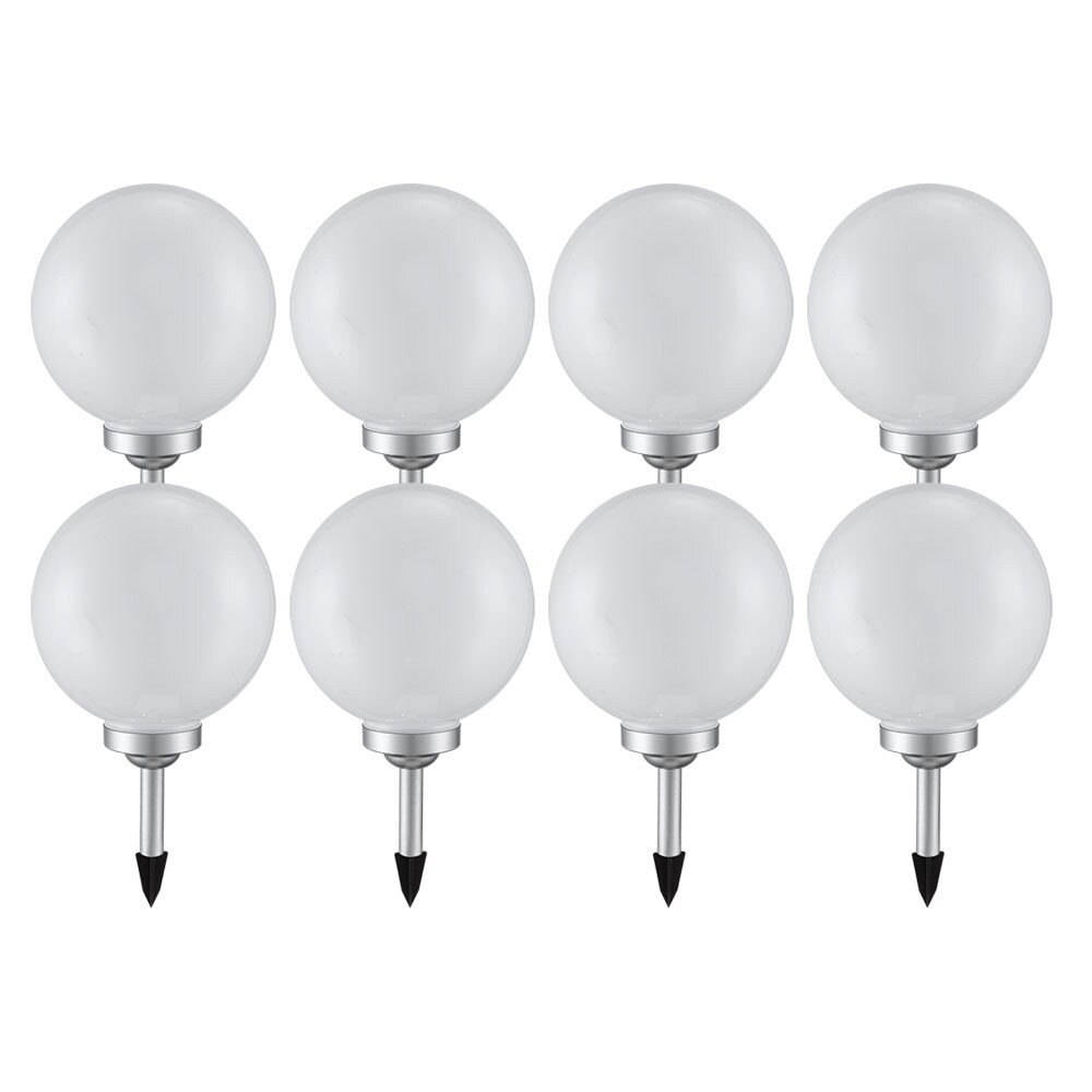 8er Set LED Solarleuchte, Kugel wei&szlig;, H 62 cm - Bild 1