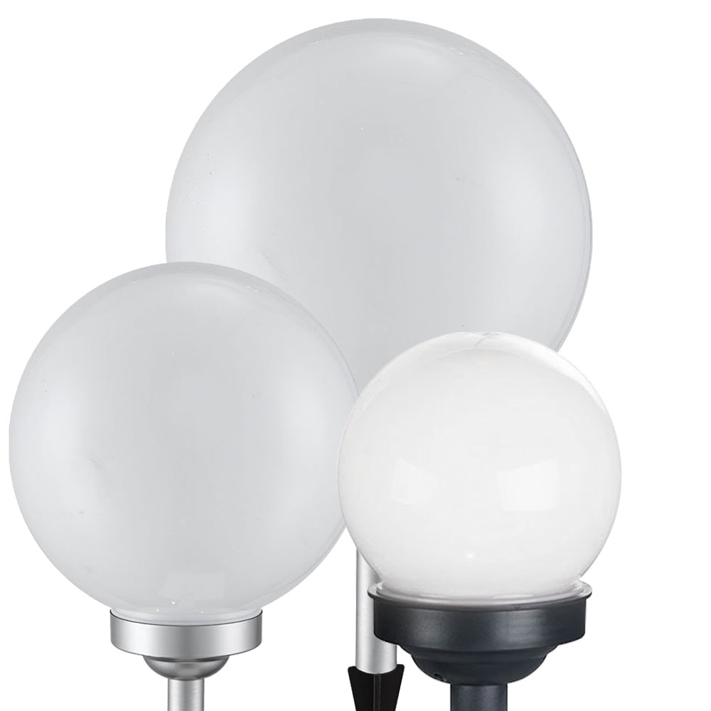 3er Set LED Solarleuchten, Au&szlig;enlampe, Kugel, wei&szlig; silber - Bild 1