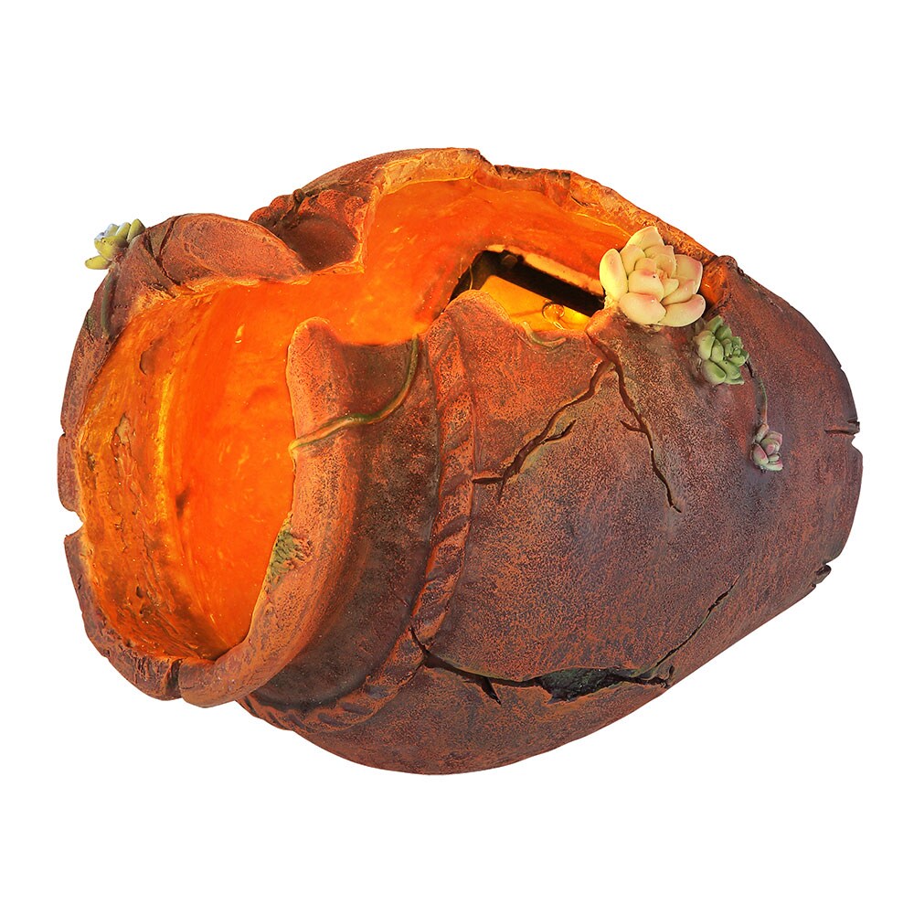 LED Solarleuchte, Blumentopf, braun, orientalisch, H 20 cm | 09007371547555