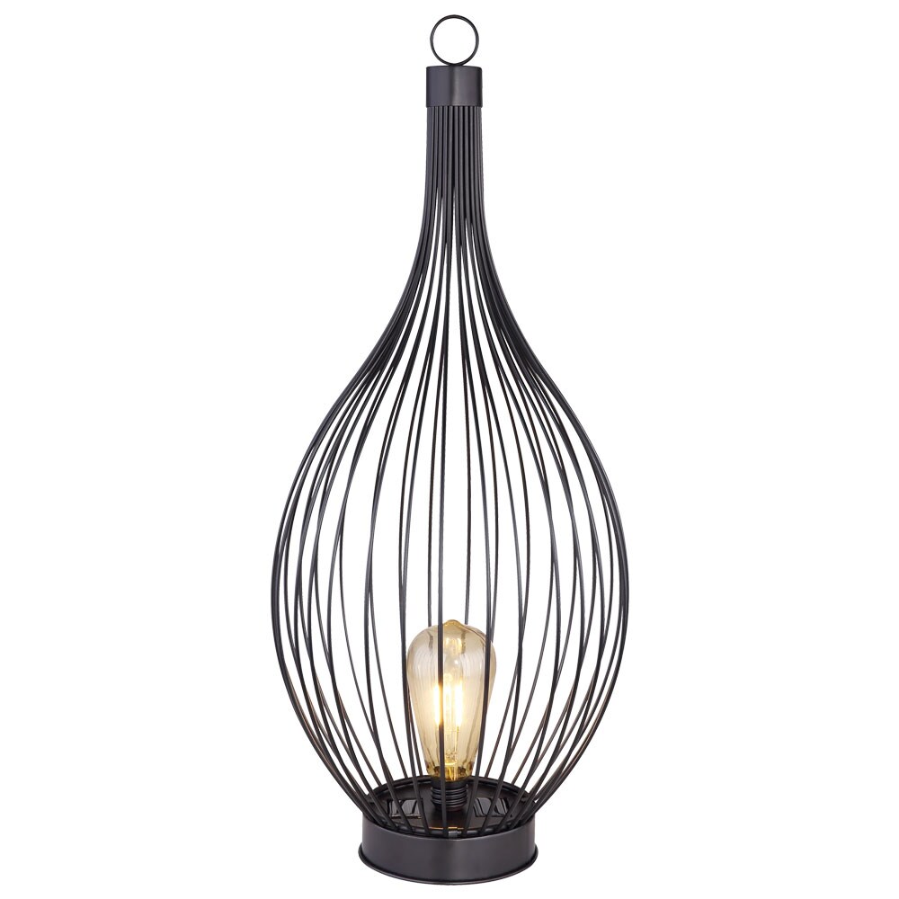 LED Solarlampe, Metall schwarz, amber, IP44 - Bild 1