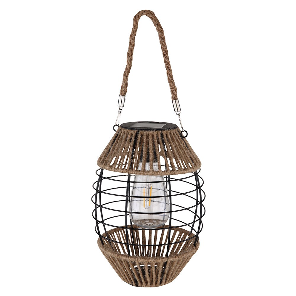 LED Solarlaterne, Metall Hanf, stehend hängend, H 40,5 cm | 09007371463114
