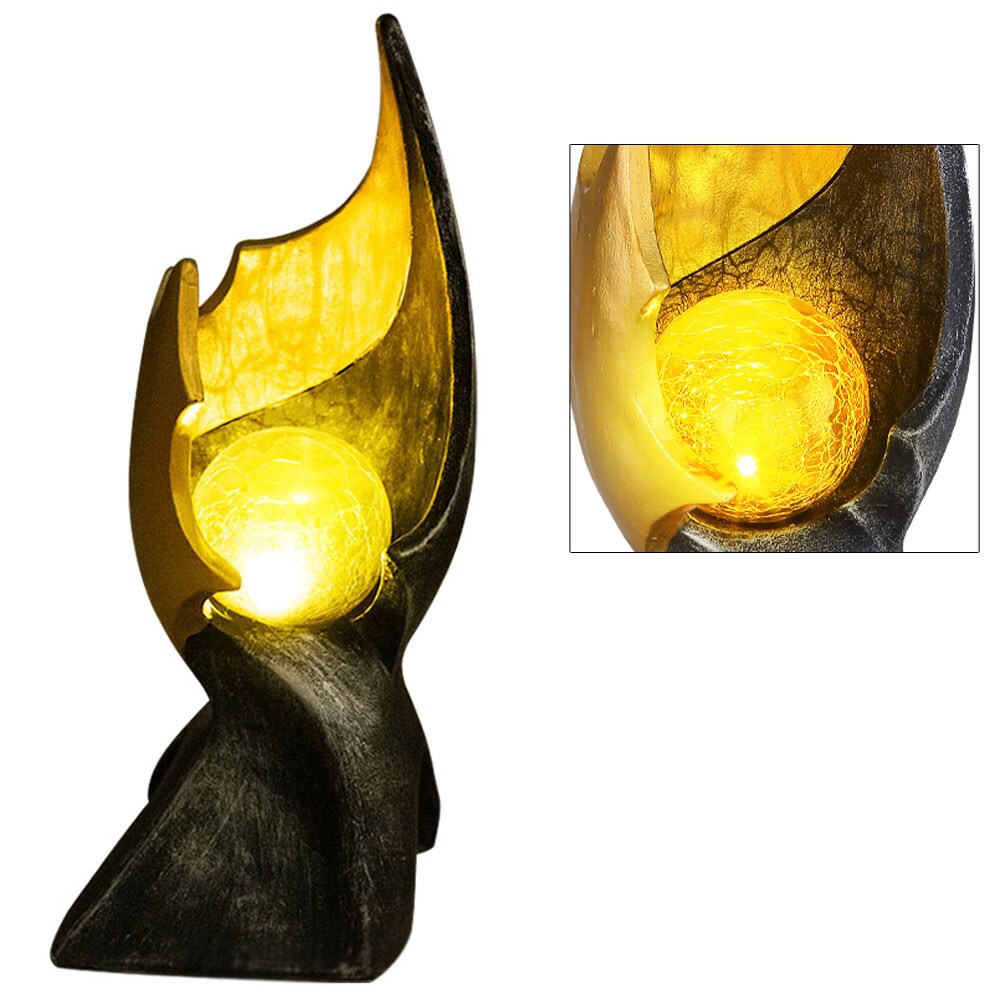 LED Solarleuchte, Flammen-Optik, Feuer-Effekt, Glas, H 36 cm - Bild 1