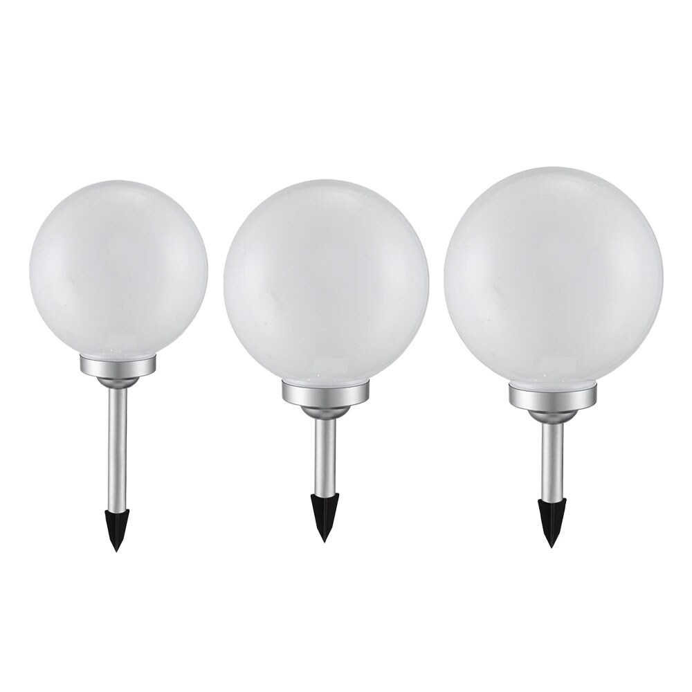 3x LED Solarleuchte, Kugel, Erdspieß, Akku, IP44 | 09007371472871