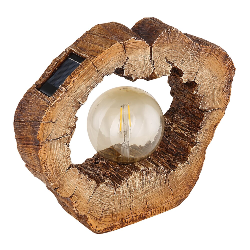 LED Solarleuchte, Baumscheibe, Holzoptik, L 30,5 cm - Bild 1