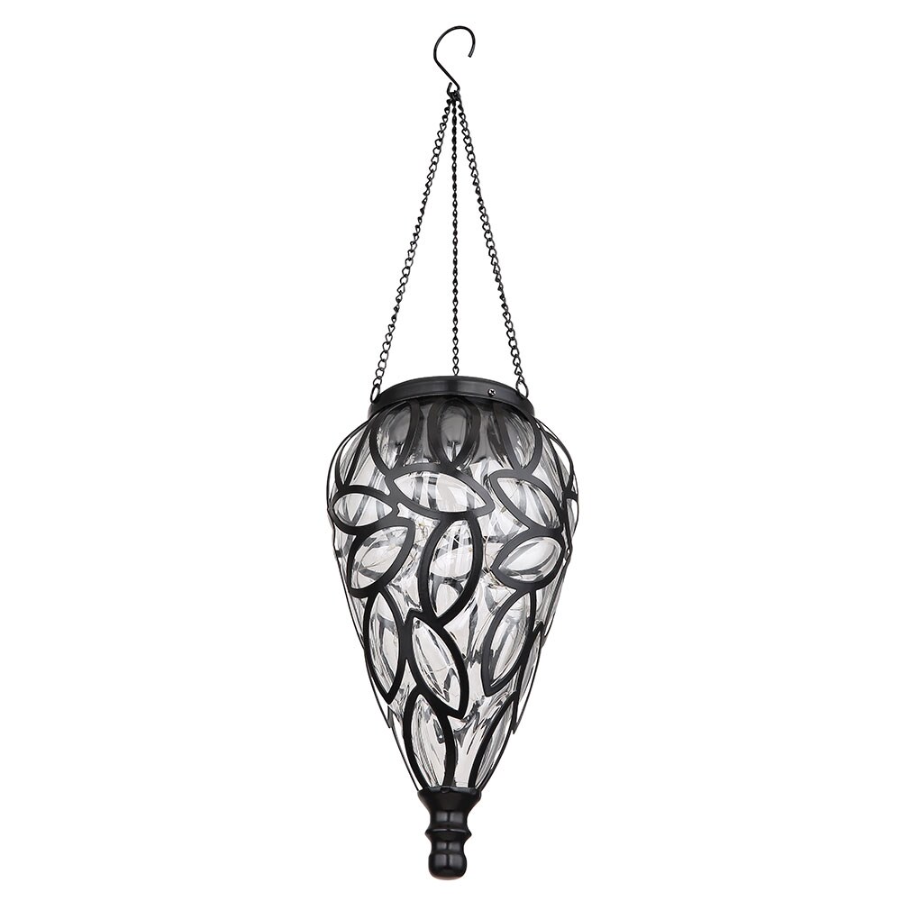 LED Solar H&auml;ngeleuchte, Tropfen mit Dekor, H 50 cm - Bild 1