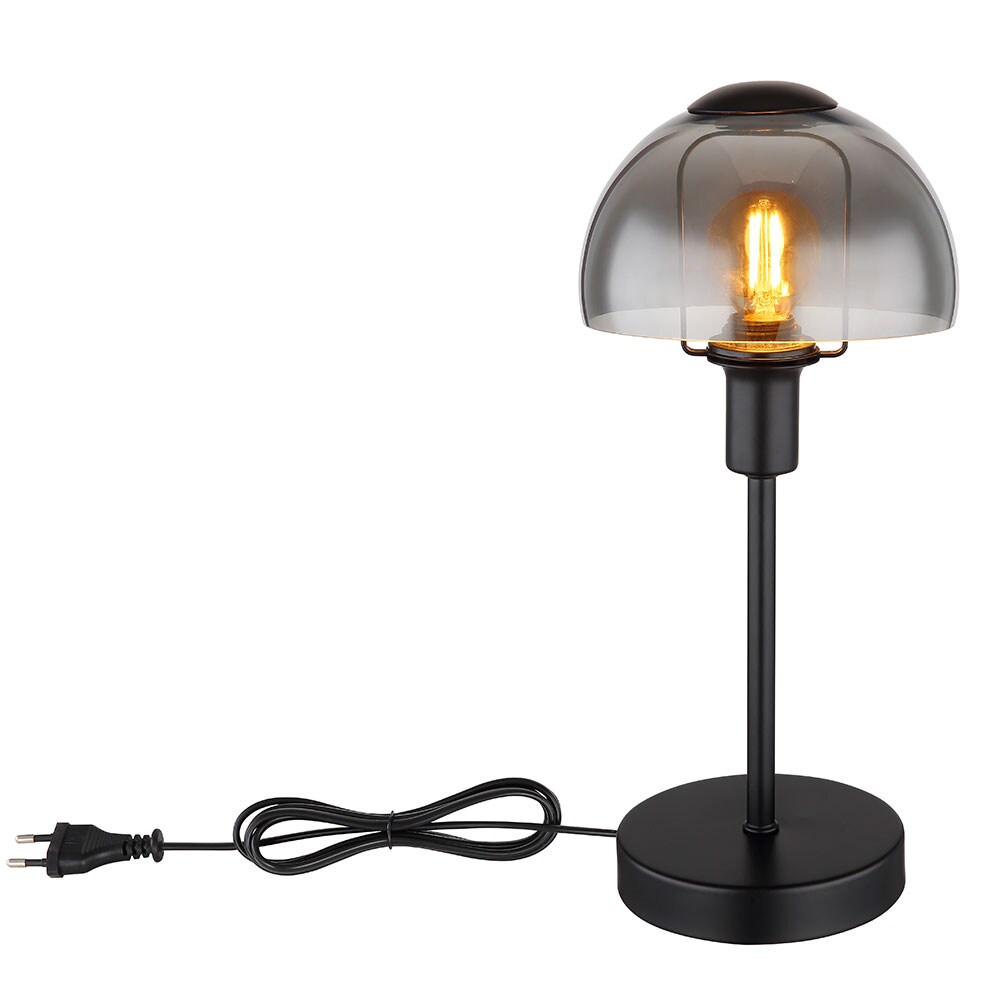 Tischleuchte, Touch, Rauchoptik, schwarz, H 32cm - Bild 1