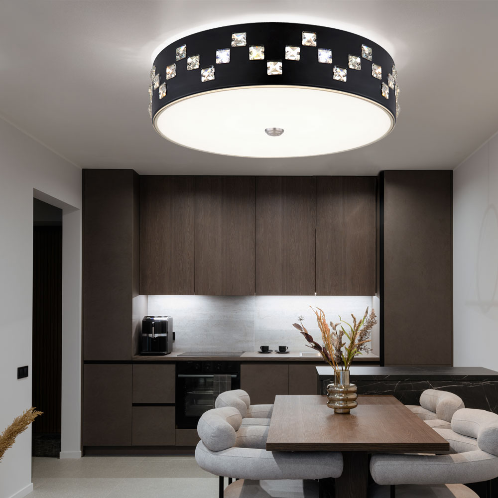 LED Deckenleuchte, Kristalle, CCT, Fernbedienung, CCT, D 45 cm - Bild 1