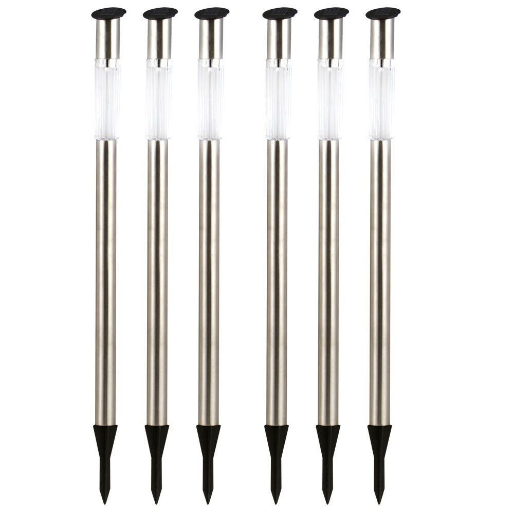 6er Set LED Solar Wegeleuchte, Stecklampe, Edelstahl, H 70cm | 09007371574377