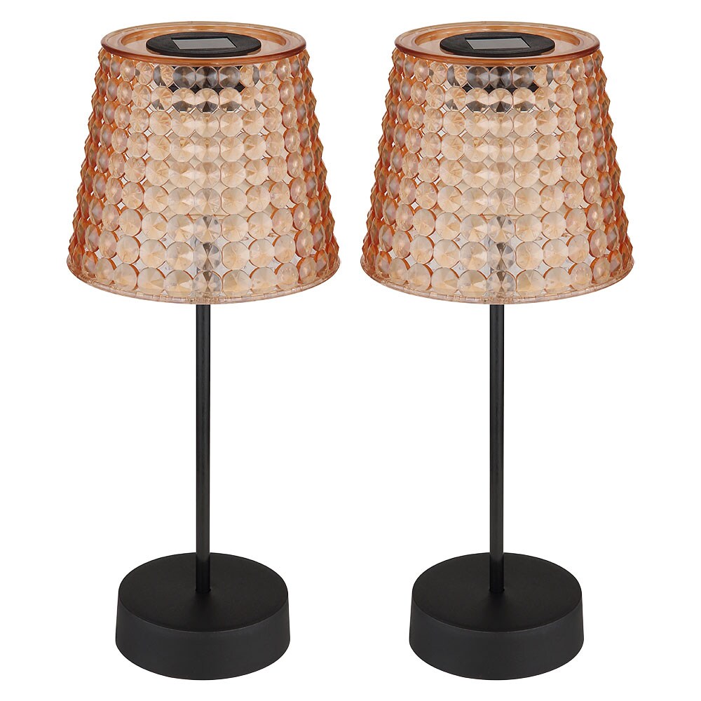 2er Set LED Solarleuchte, Tischlampe, Kristalloptik, H 29cm - Bild 1
