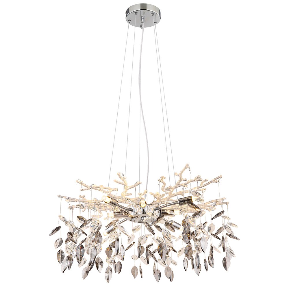 LED H&auml;ngelampe, Kronleuchter, Metall, Glaskristalle, H 120 cm - Bild 1