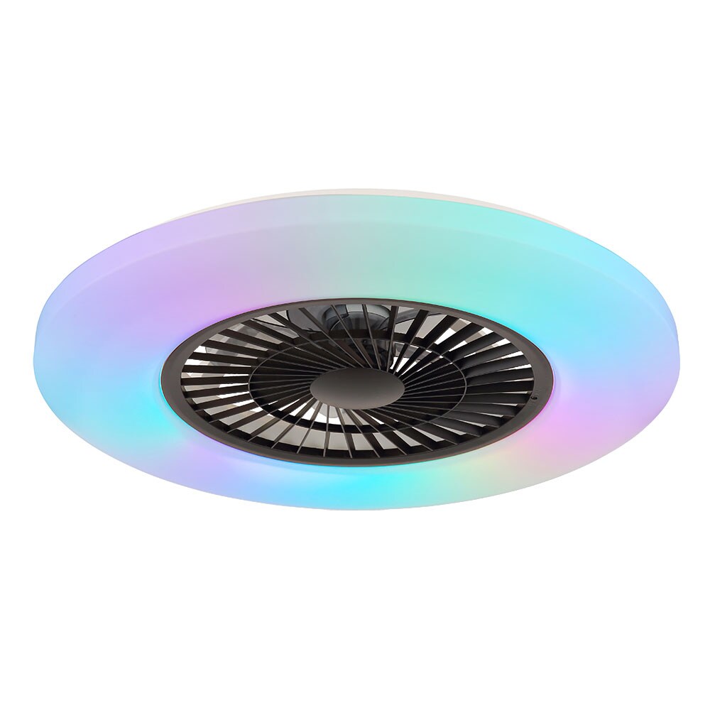 LED Deckenventilator, schwarz, dimmbar Fernbedienung, D 59,5 cm | 09007371450930