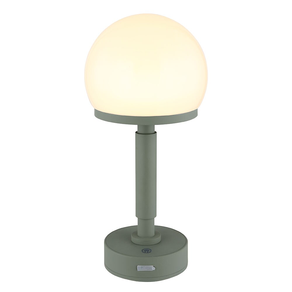 LED Tischleuchte, Touchdimmer, Pilz, Akku, grün, H 29,5 cm | 09007371481392