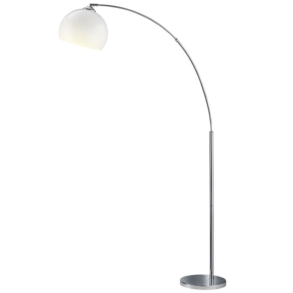 Bogenstehlampe, Metall, Acryl, wei&szlig;, E27, H 180 cm - Bild 1