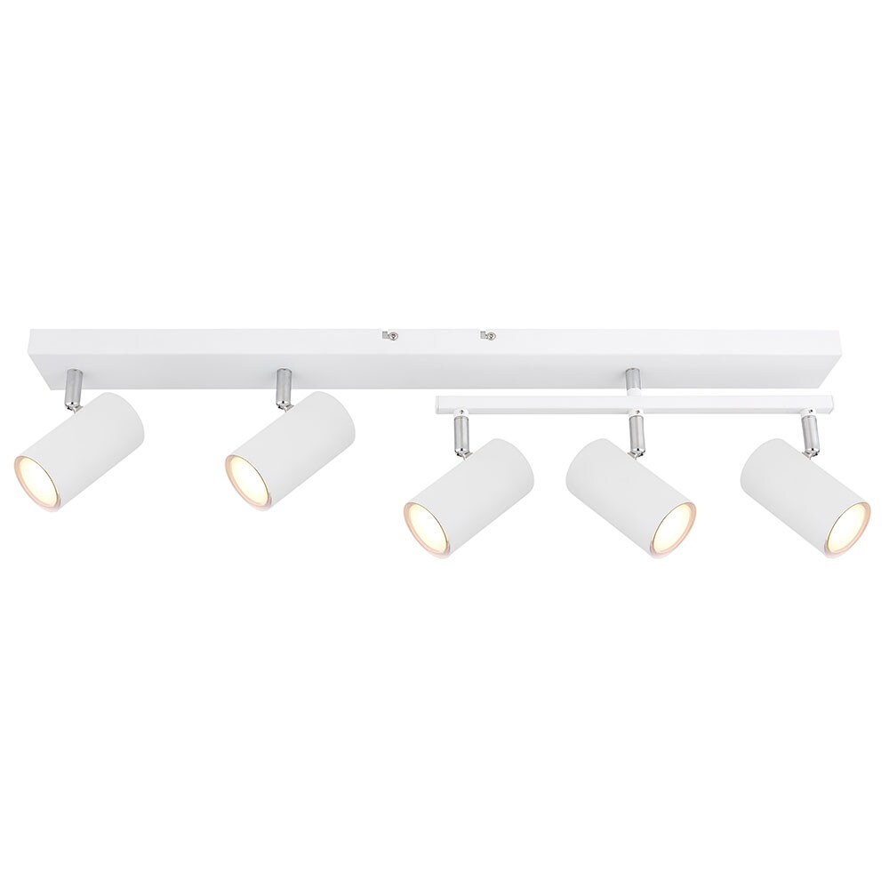 Deckenlampe, Metall, weiß, 5 flammig, L 70cm