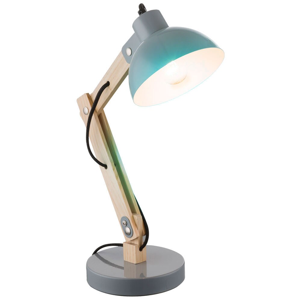 RGB LED Tischleuchte, Holz, Metall, Spot beweglich - Bild 1