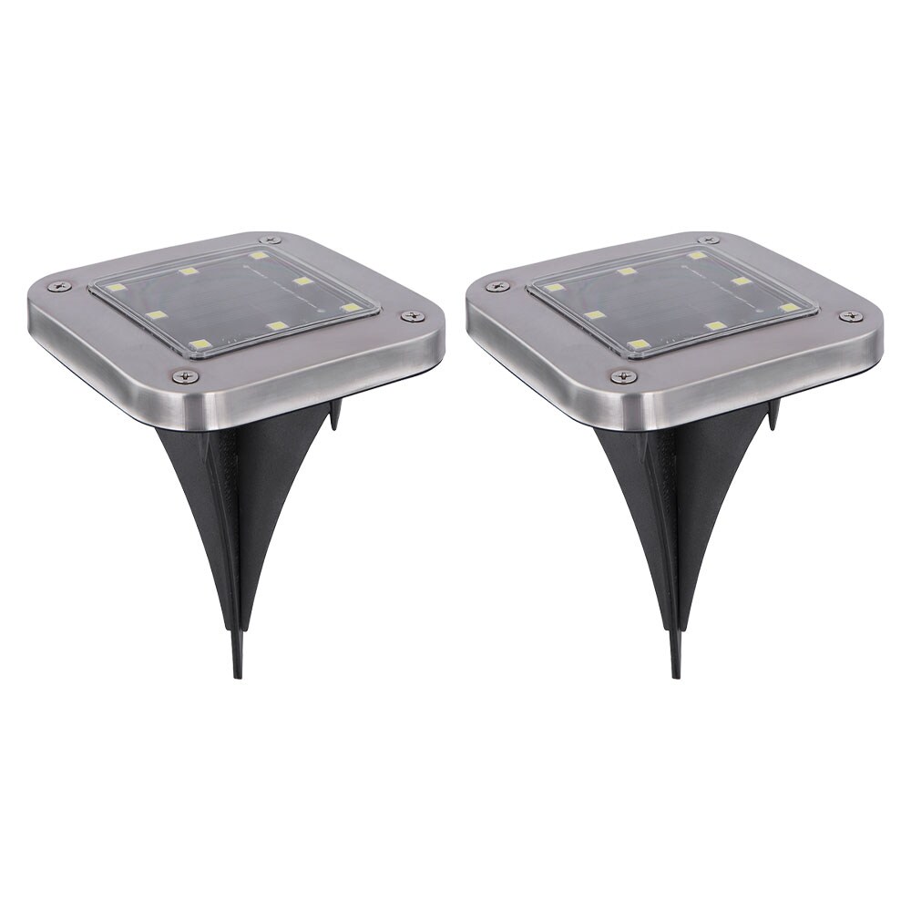 2x LED Solarleuchte, Wegeleuchte, Edelstahl, H 13 cm - Bild 1