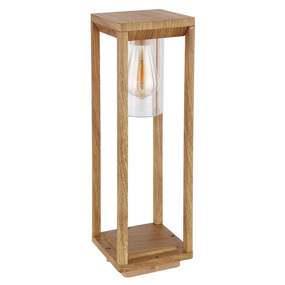 Sockelleuchte, Aluminium Holzoptik, H 50 cm - Bild 1