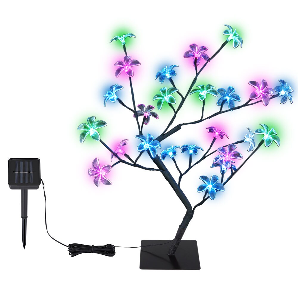 LED Solarleuchte, Schwarz, Metall, Stehend, Schalter, H 60cm - Bild 1