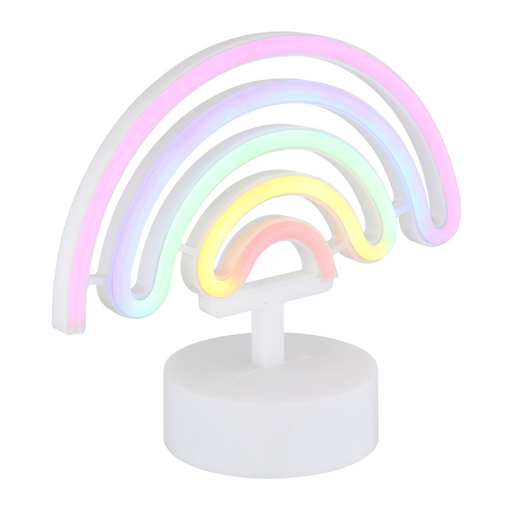 LED Tischleuchte, Regenbogen, wei&szlig;, Neonleuchte, H 19,5 cm - Bild 1