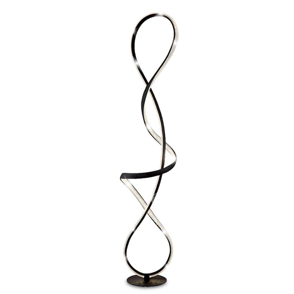 LED Stehleuchte, Kristalle, schwarz matt, H 135 cm | 09007371512331