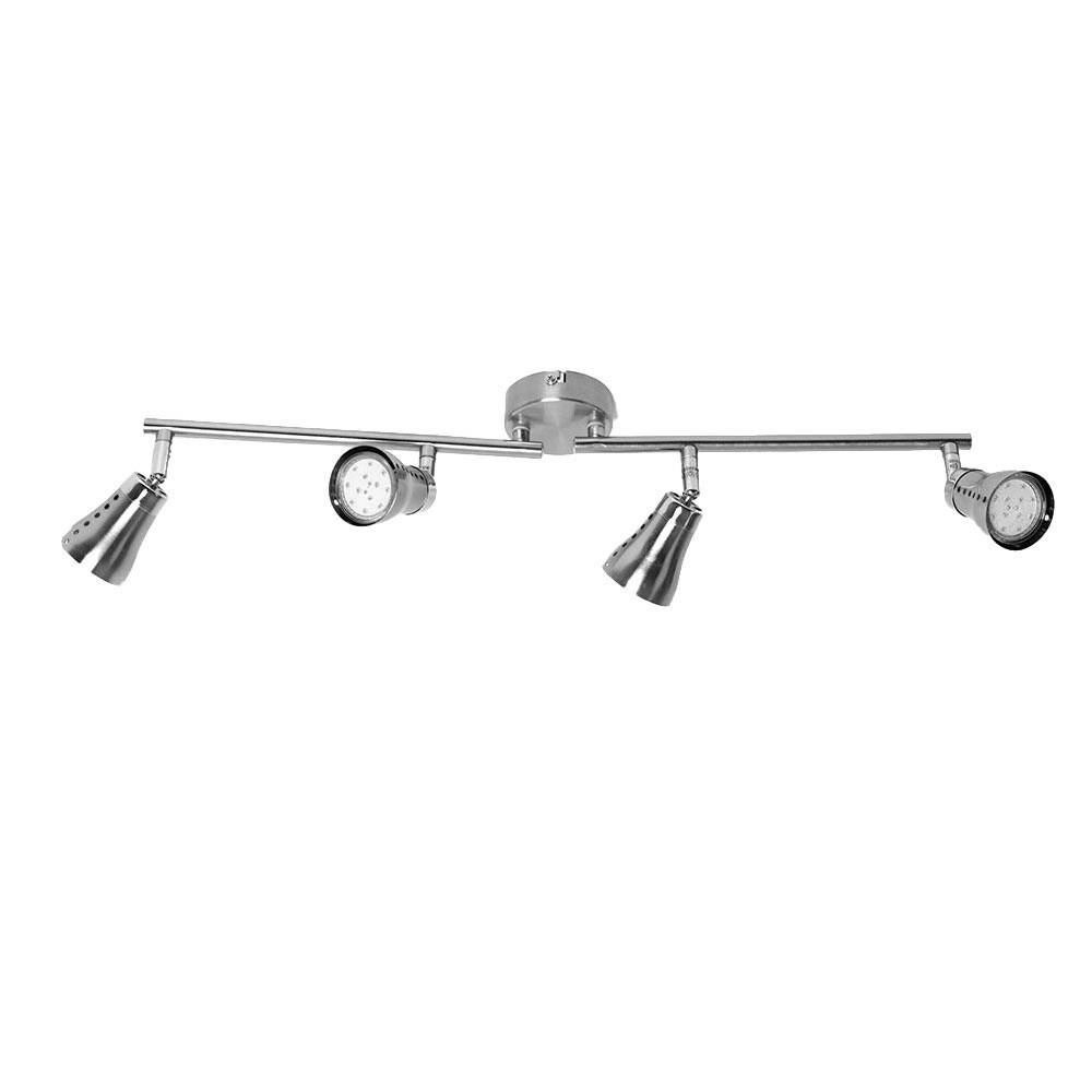 LED Deckenlampe, 4 bewegliche Spots, Chrom, 62,5 cm lang - Bild 1