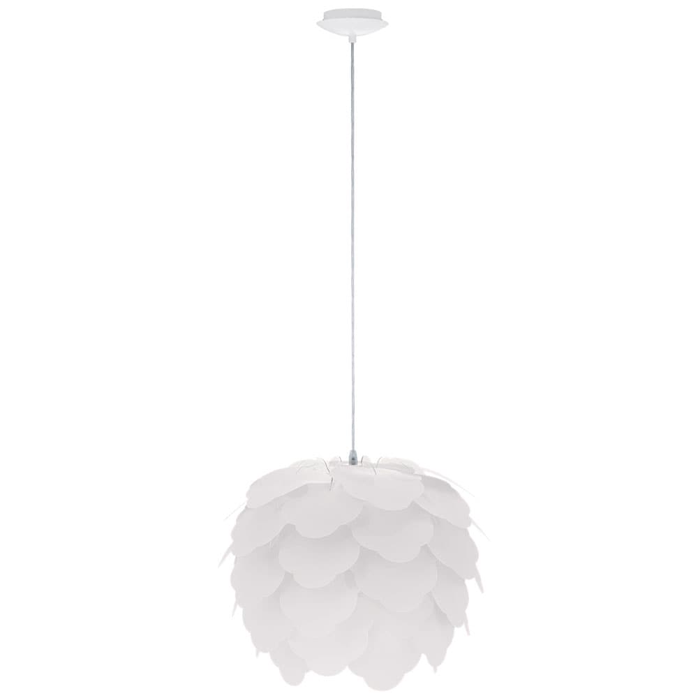 H&auml;ngeleuchte, Stahl, wei&szlig;, gesteckt, D 42 cm - Bild 1