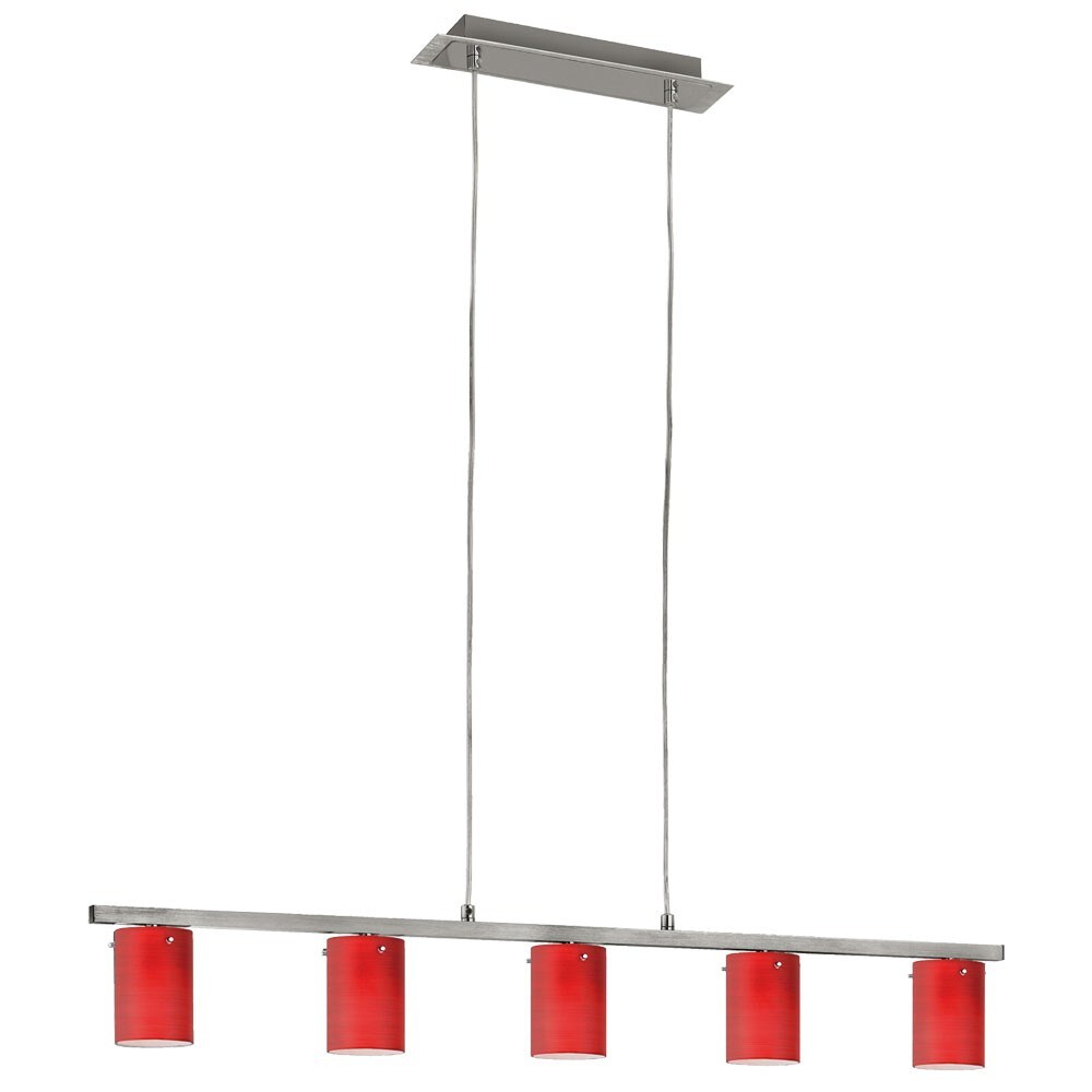 Elegante Hängeleuchte mit roten Glas-Schirmen | 09002759885472