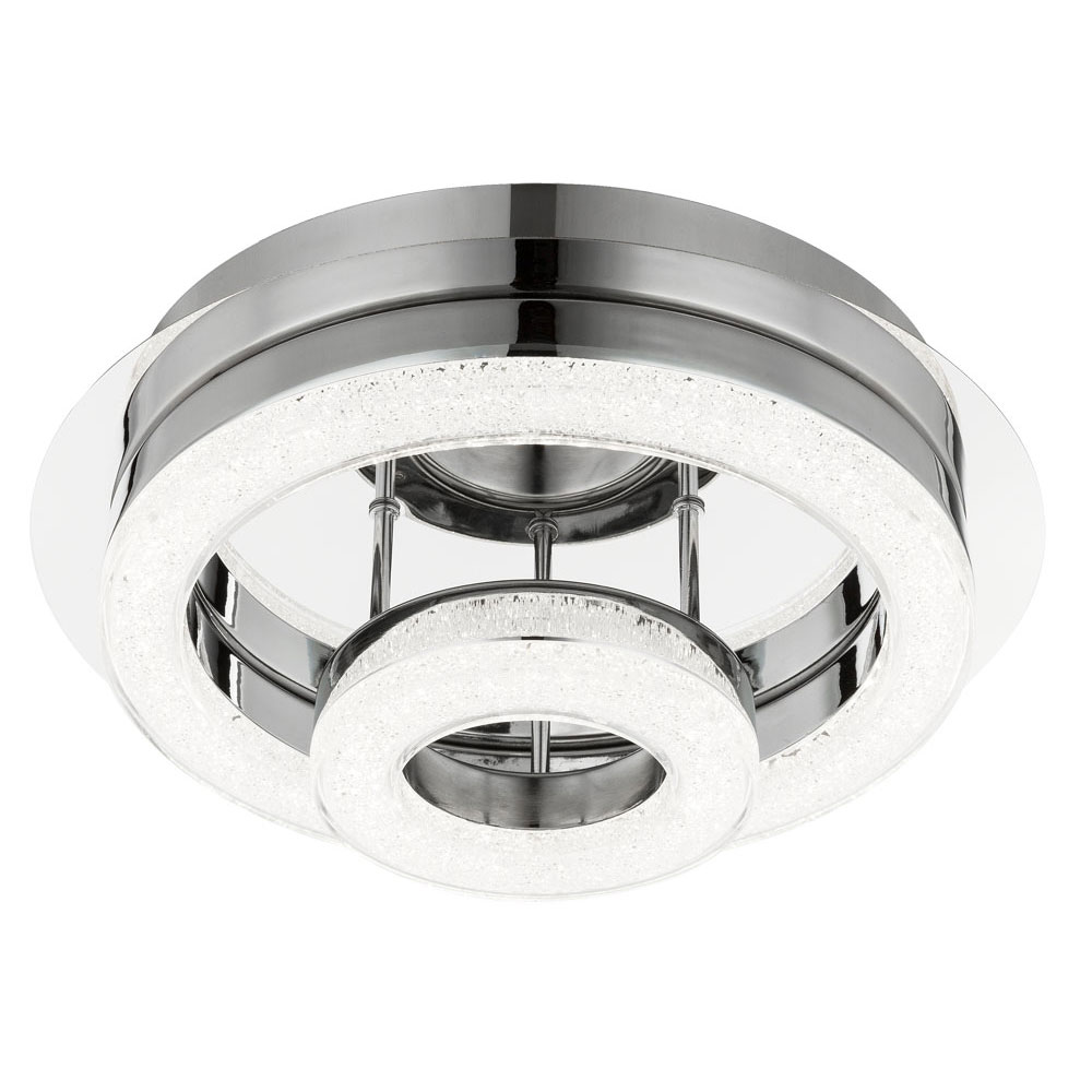 LED Deckenleuchte, Chrom, Kristalle, 28 cm, SPIKUR - Bild 1