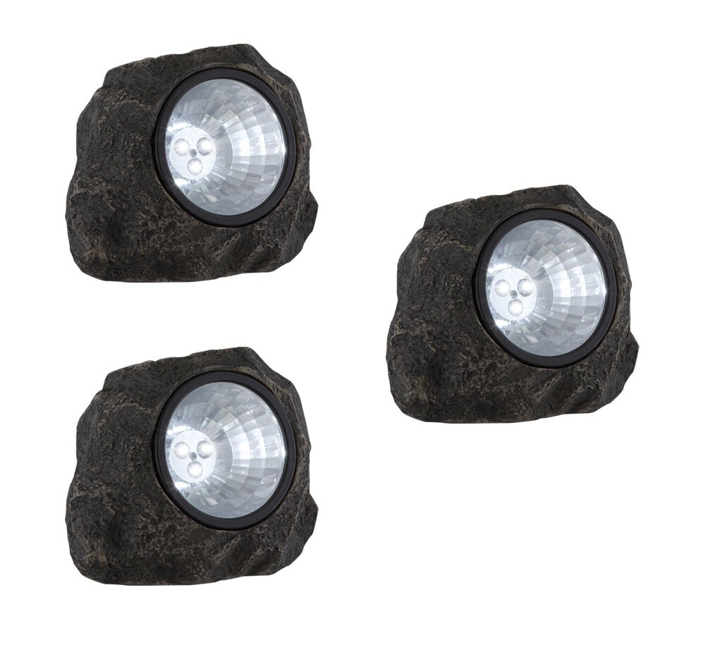 3er Set LED Solarleuchten im Steindesign mit IP44 Schutzart | 04260462316576