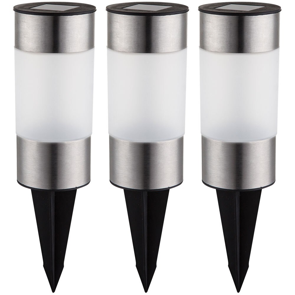 3er Set Solar-Steckleuchte, Edelstahl, H 23,5 cm | 09007371315055
