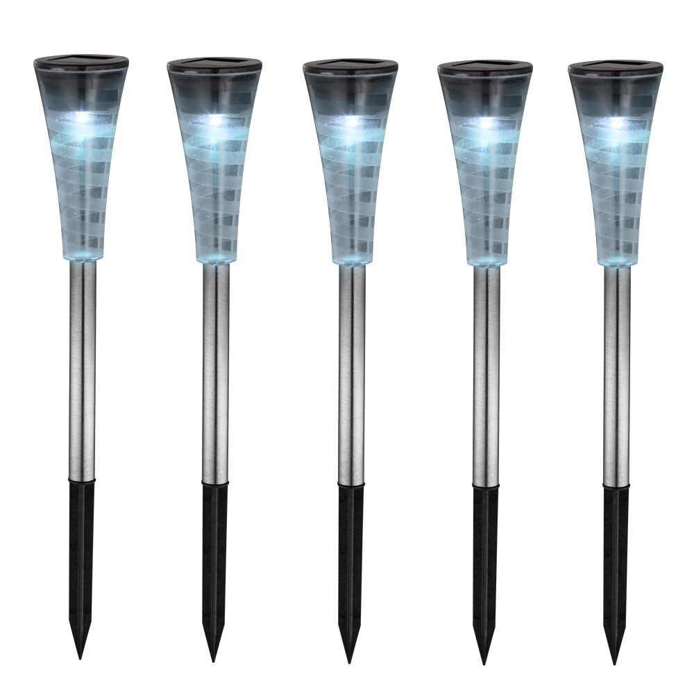 5er Set RGB LED Solarleuchten aus Edelstahl mit Farbwechsler - Bild 1