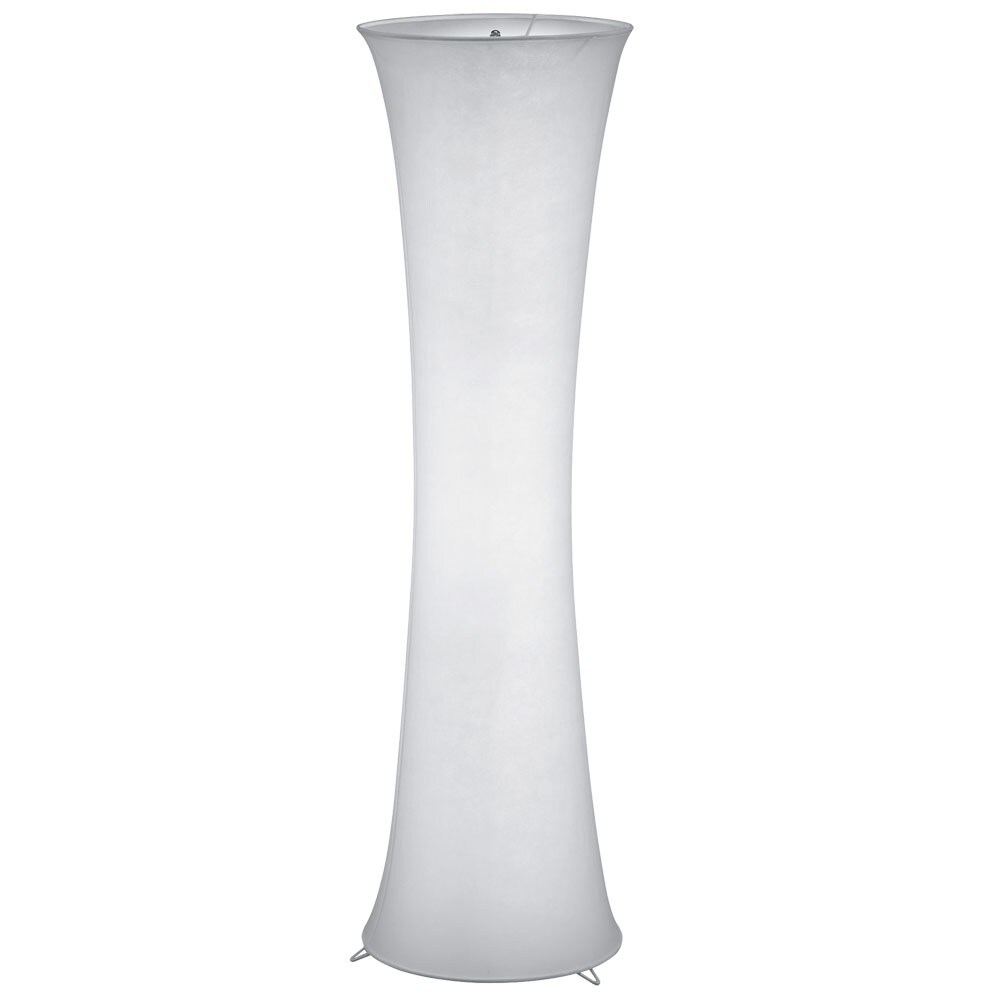 Stehlampe, wei&szlig;, Textil-Schirm, rund, H 123 cm - Bild 1