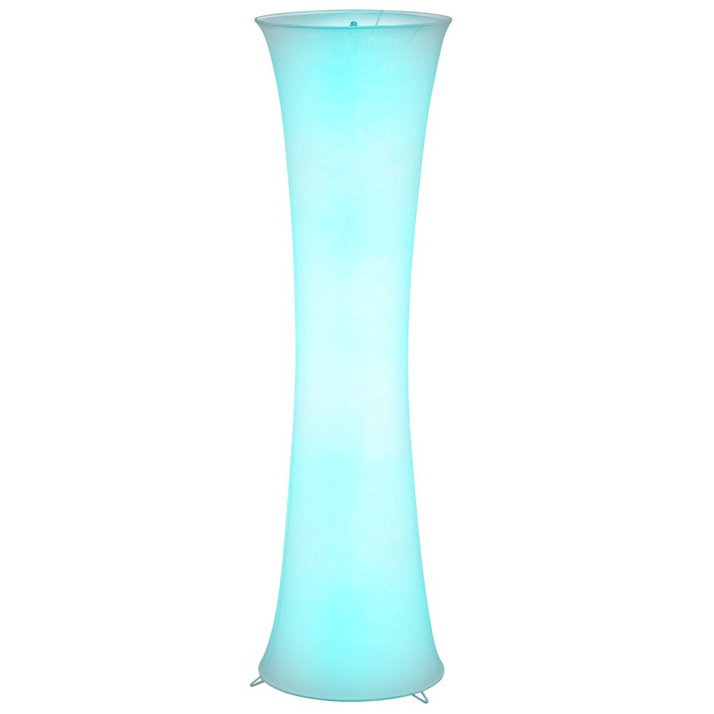 Stehleuchte aus Textil in wei&szlig; mit Trittschalter und RGB - Bild 1