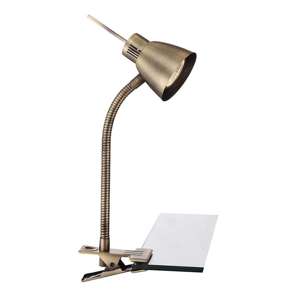 LED Klemmleuchte, Altmessing, Spot beweglich, Kabel 1,5 m | 09007371346431