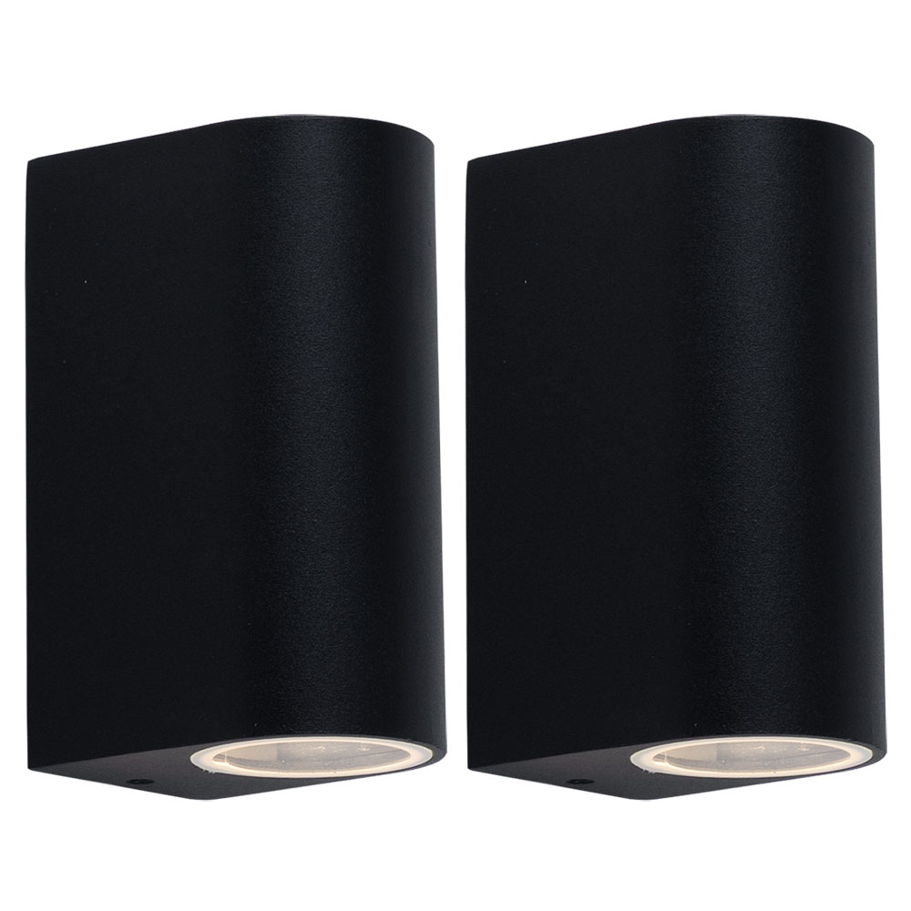 2x RGB LED Up Down Wandleuchte, Aluminium schwarz, H 14,5 cm - Bild 1