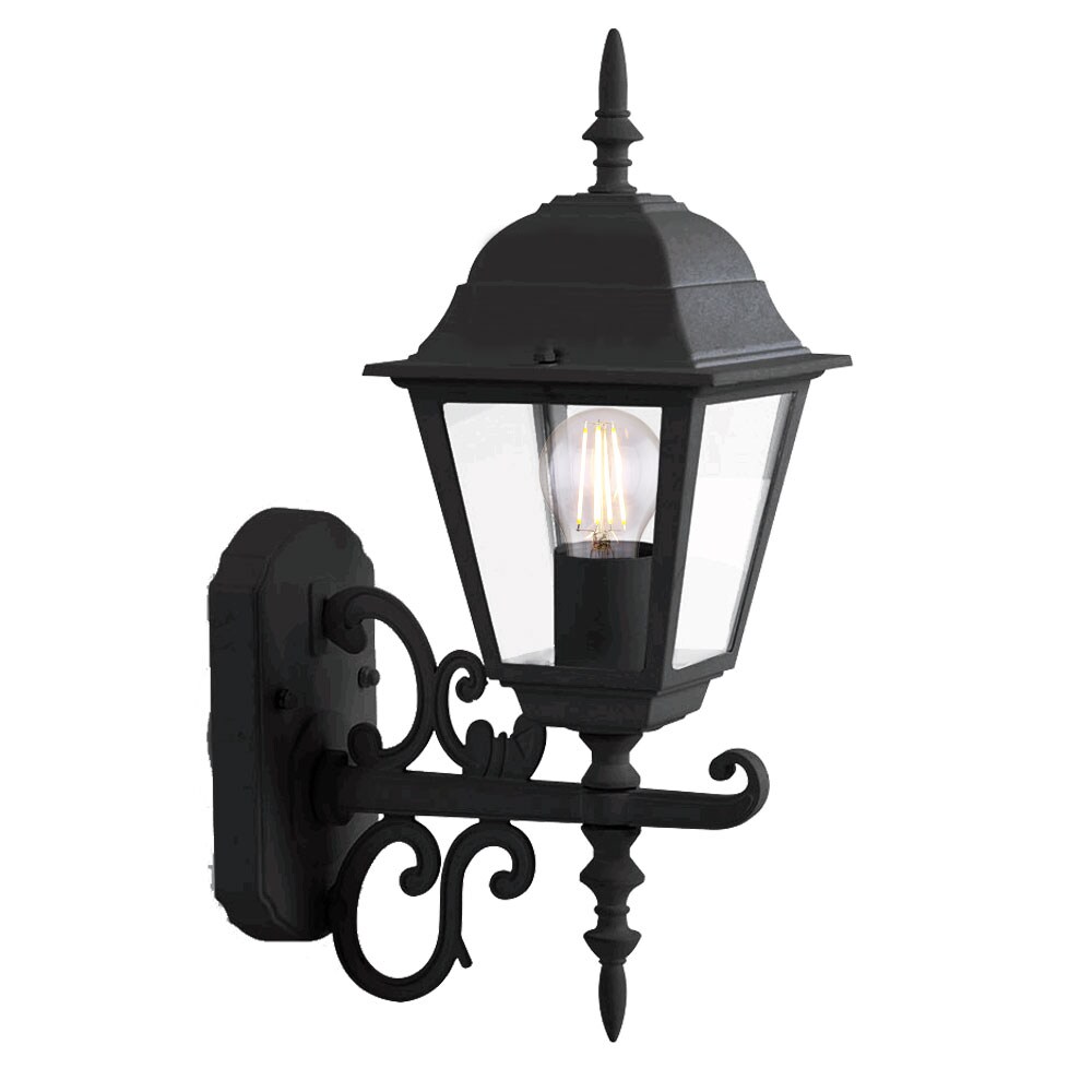 Wandleuchte, Aluminium, schwarz, Glas, klar, H 40 cm, VT-760 | 03800157617789