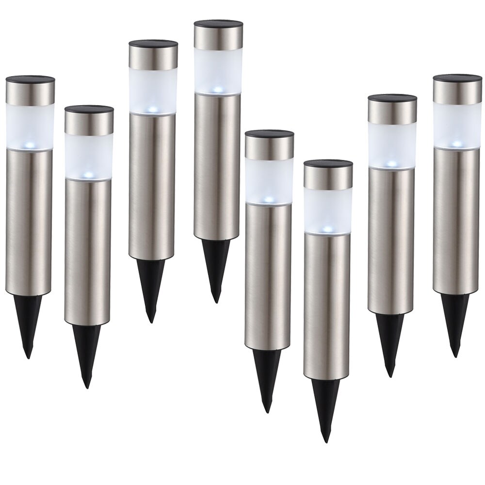 8er Set LED Solarleuchten aus Edelstahl f&uuml;r den Au&szlig;enbereich - Bild 1