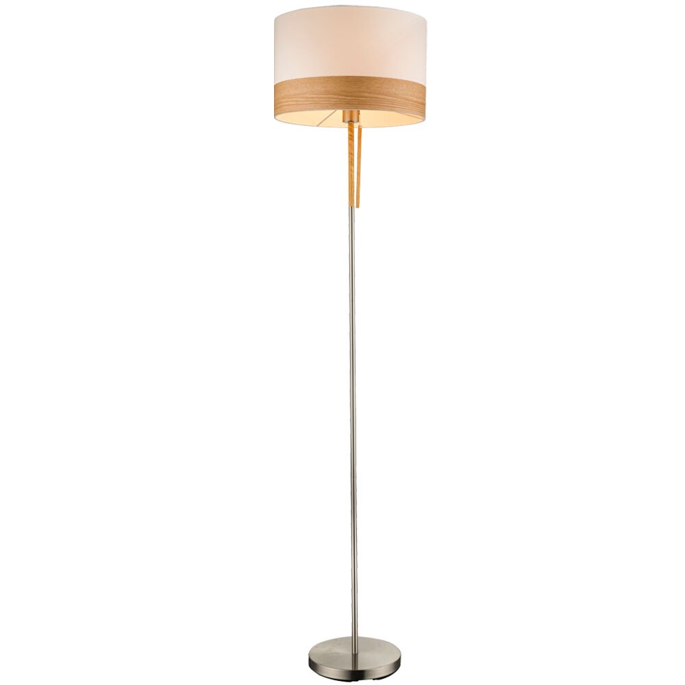 LED Stehlampe, Textil Holz, beige, H 170 cm - Bild 1