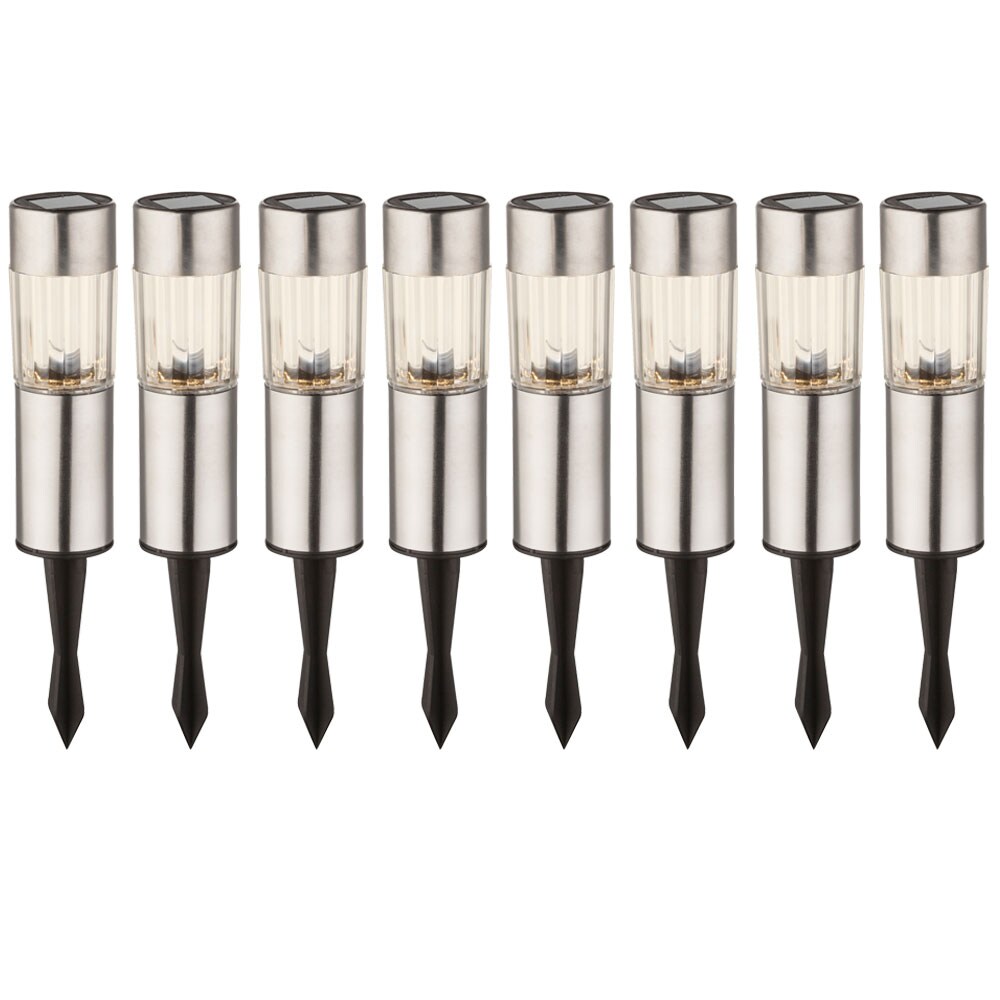 8x LED Edelstahl Solarlampen f&uuml;r den Au&szlig;enbereich - Bild 1