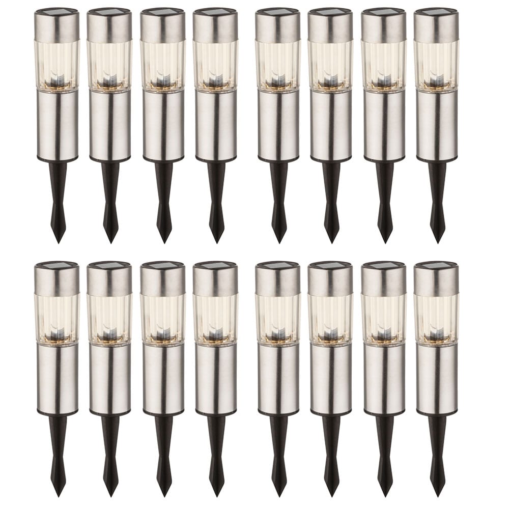 16 LED Edelstahl Solarlampen f&uuml;r den Au&szlig;enbereich - Bild 1