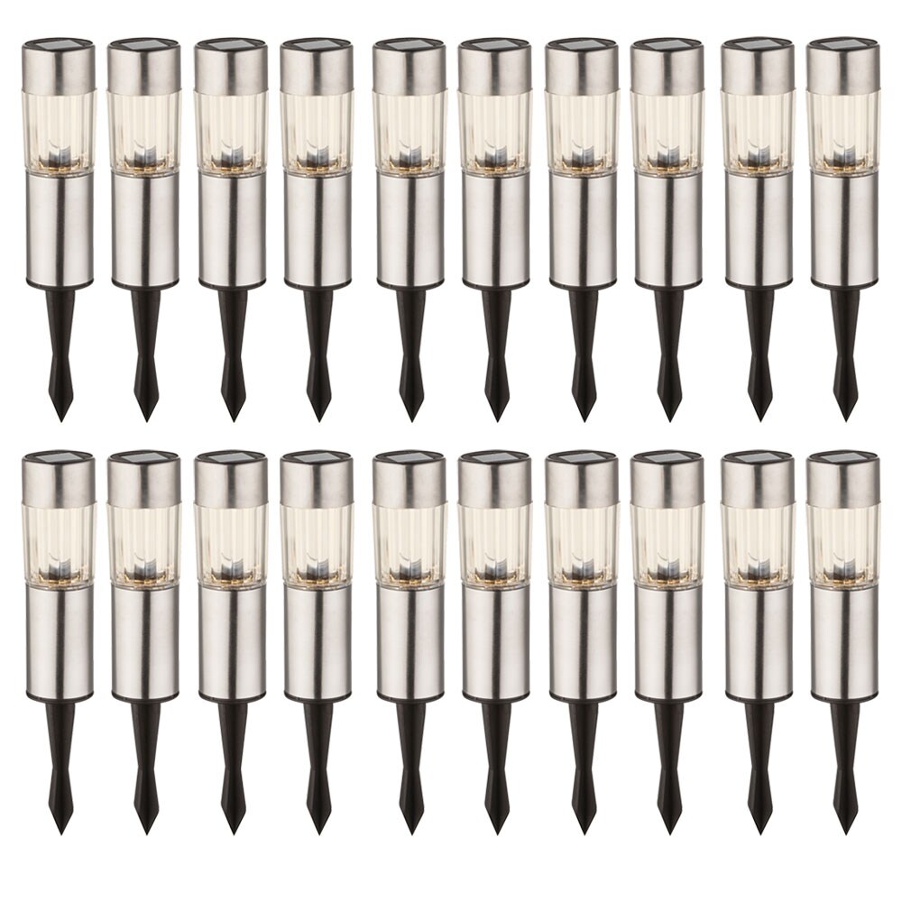 20 LED Edelstahl Solarlampen für den Außenbereich | 09007371543540