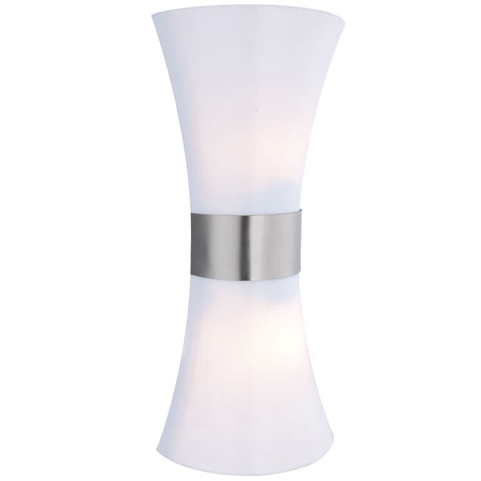 Wandleuchte, IP44, Up & Down, Edelstahl, opal, H 35cm | 09007371544547