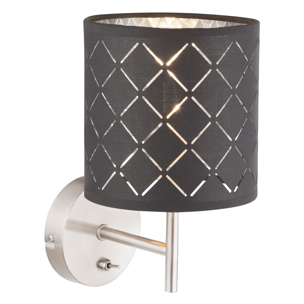 Design Wandleuchte mit Textilschirm in grau silber KIDAL - Bild 1