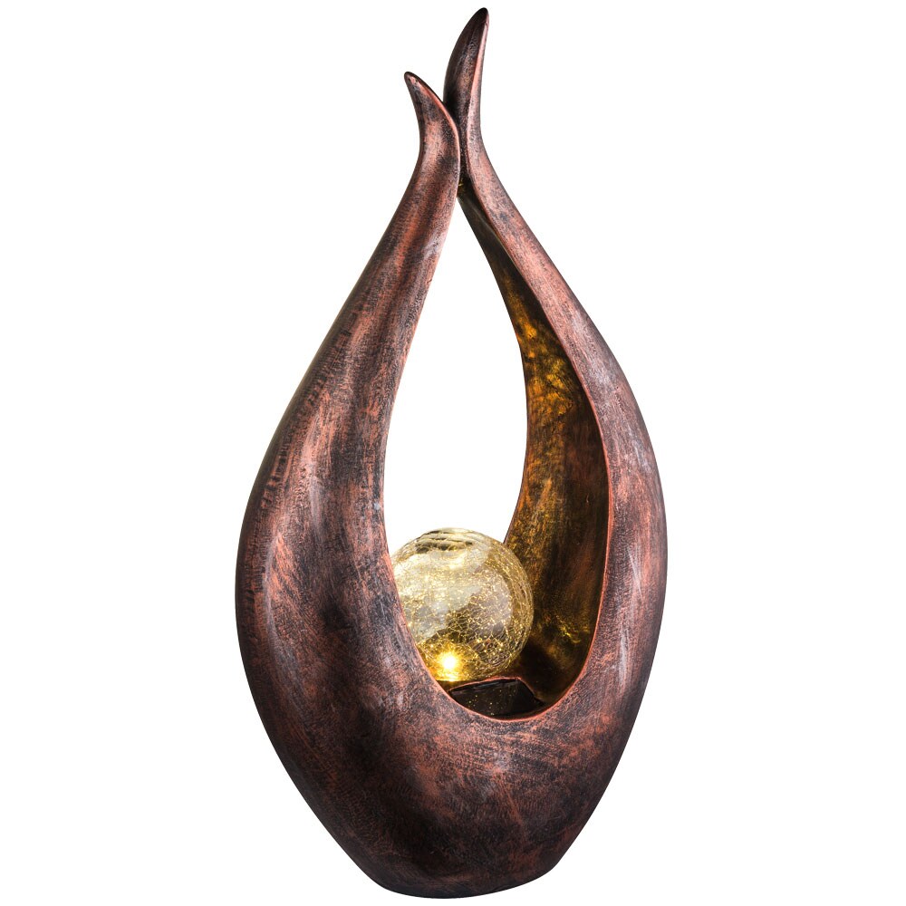 LED Solarleuchte Bronzefarben mit Glaskugel H&ouml;he 50 cm - Bild 1