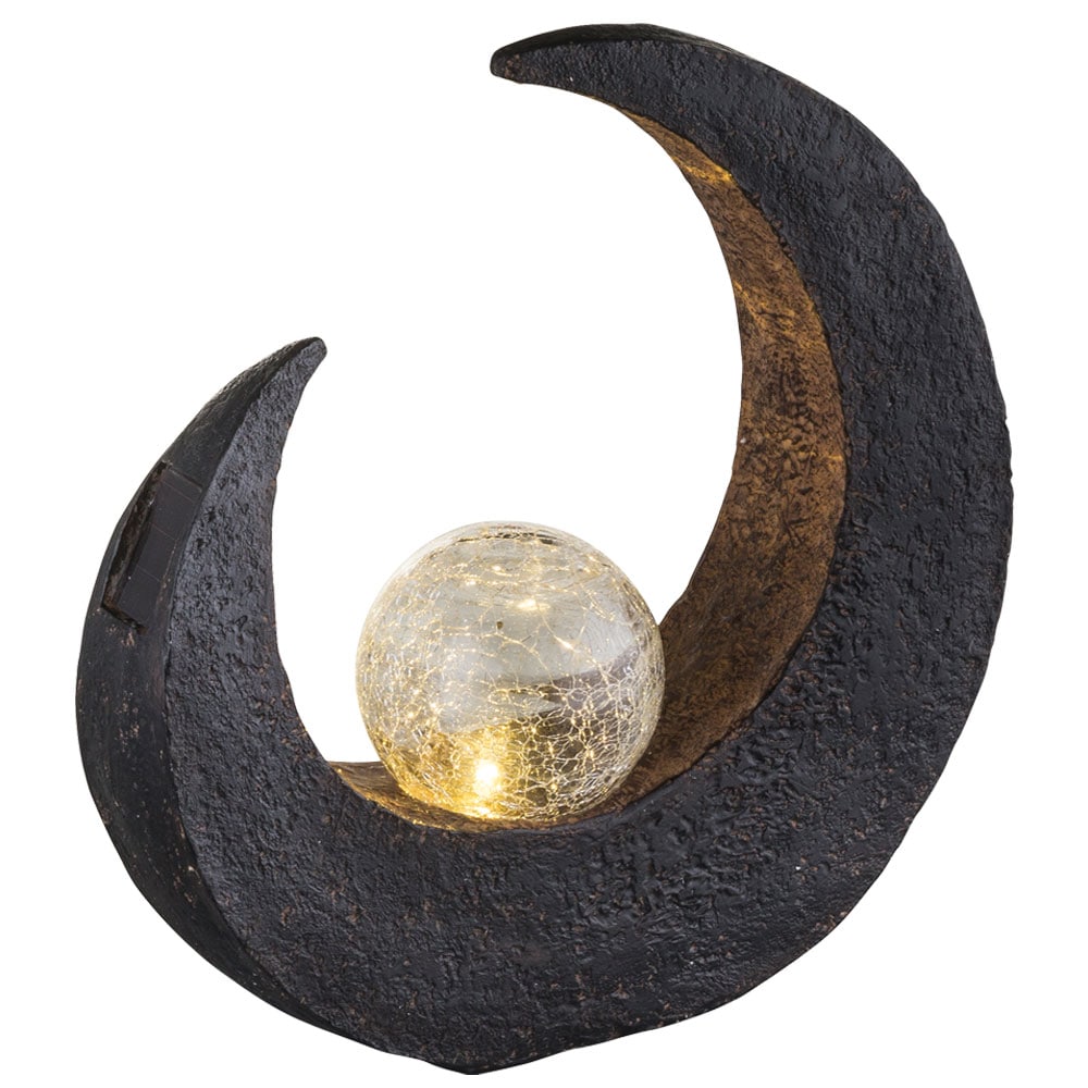 LED Mondsichel Solarleuchte mit Glaskugel H&ouml;he 30,5 cm - Bild 1