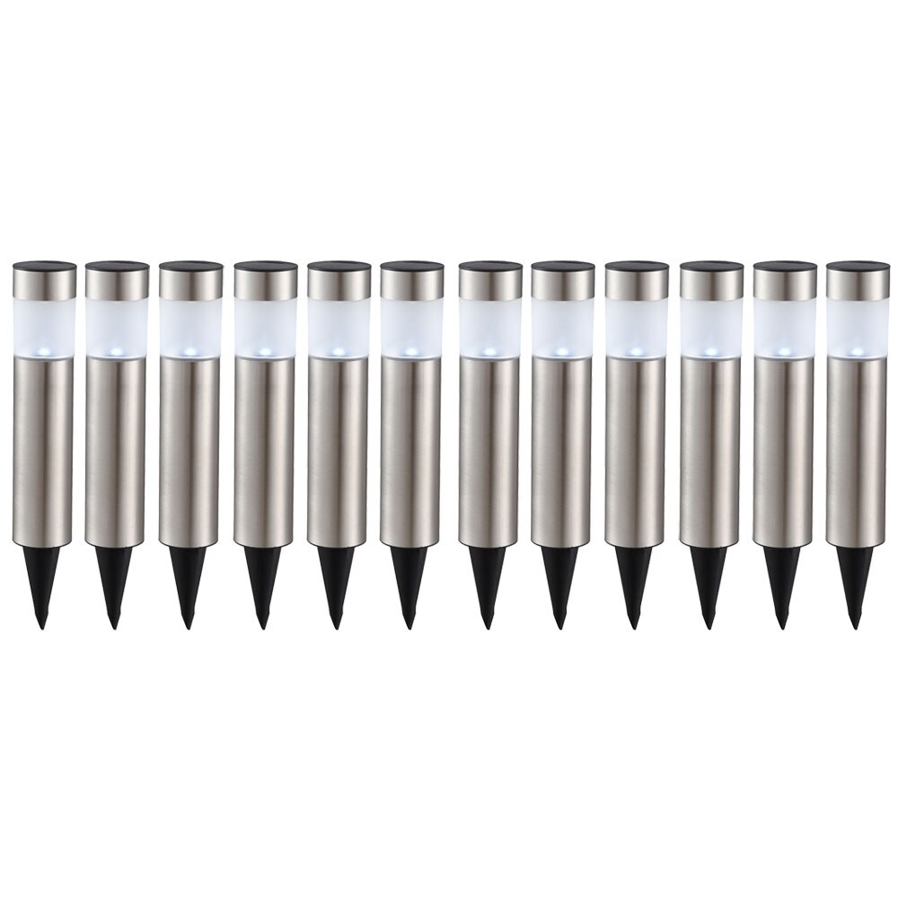 12er Set LED Edelstahl Solarleuchten, H&ouml;he 28 cm - Bild 1